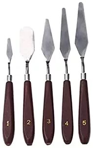 5pcs Stainless Steel Palette Knife Mixed Scraper Set Spatula Knives for Artist Oil Painting