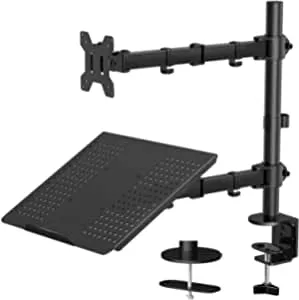 HUANUO Monitor Halterung mit Laptop Arm, Volleinstellbar für 13 bis 27 Zoll LCD LED Bildschirm & max. 15.6 Zoll Notebook, 2 Montageoptionen: Amazon.de: Computer & Zubehör