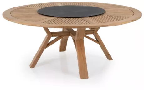 Flot teak bord med diameter på 180 cm