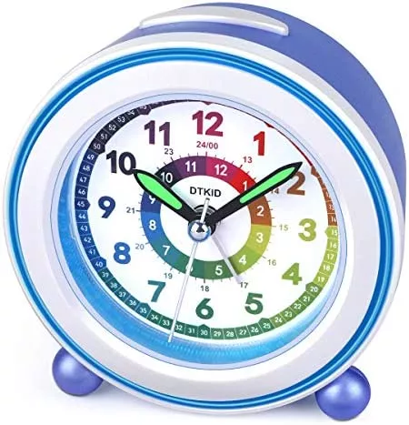 Amazon.de: Wecker,Analoger Wecker Kinder, Kompakt Nicht Tickendes Bett Reise Silent Wecker mit Lautem Alarm, Nachtlicht, Snooze, Batteriebetriebene Weckuhr (Blau)