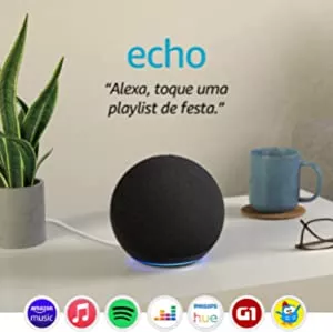 Echo (4ª Geração): Com som premium, hub de casa inteligente e Alexa - Cor Preta : Amazon.com.br