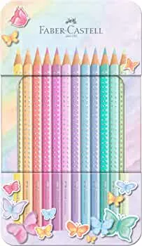 Faber-Castell 201910 - Buntstifte Sparkle Pastell, 12er Metalletui, 12 Stück (1er Pack) : Amazon.de: Bürobedarf & Schreibwaren