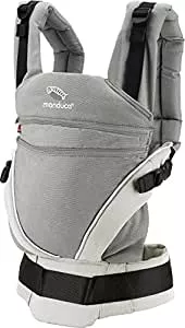 Manduca Babytrage XT > grey-white < All-In-One Babytrage für Neugeborene ab Geburt, Babys & Kleinkinder (3,5-20kg), verstellbarer Sitz, 3 Trage Positionen, Bio-Baumwolle (grau mit weißem Piping)