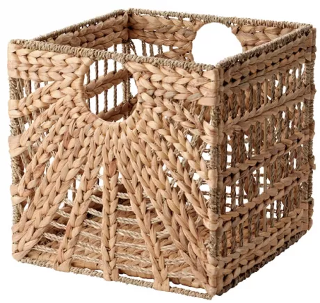 LUSTIGKURRE Basket, natural water hyacinth/seagrass, 32x33x32 cm - IKEA Switzerland