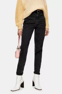 Schwarz verwaschene Premium Mom Jeans | Topshop