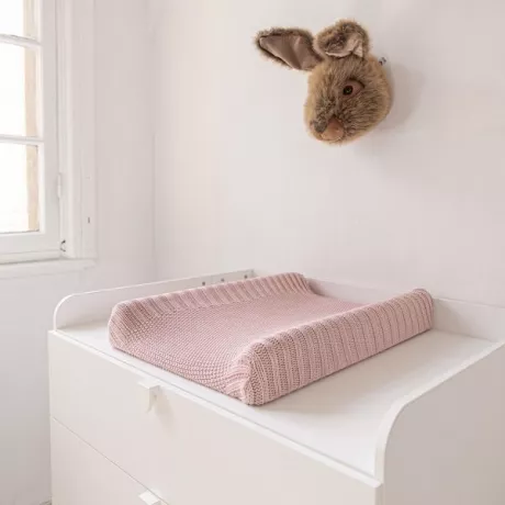 Wickelauflagenbezug kaufen? I Gestrickte Baumwolle | Pink
