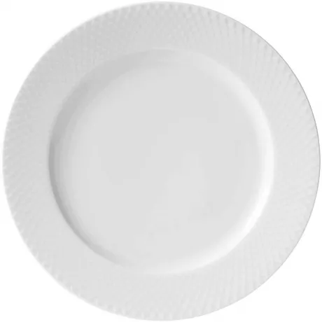 Lyngby Porcelæn - Rhombe Middagstallerken - Ø 27 cm - Porcelæn - Hvid
