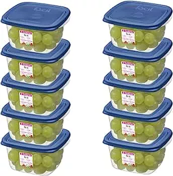 kit 10 potes plástico hermético 800ml sanremo COR:AZUL | Amazon.com.br