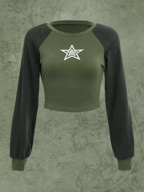 Roupa - Blusa de manga longa de estrela