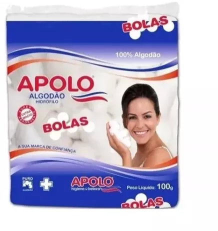Algodão Em Bolas Hidrófilo Apolo Pacote 100g | MercadoLivre