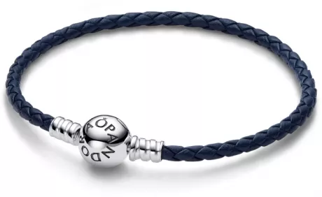 Bracelete de Couro Trançado Azul - Pandora
