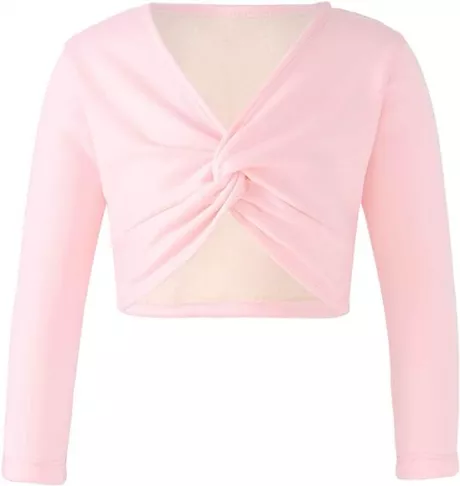 FEESHOW Children's Girls' Ballet Wrap Jacket Long Sleeve Warm Velvet Fleece Ballet Jacket Gymnastics Dance Cardigan Pullover Top Ballet Clothing, pink : Amazon.de: Fashion