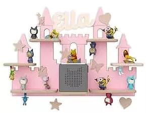 Holzura Kinderregal zur Tonie Aufbewahrung, Wandregal für Toniebox, Regale für Tonibox und Figur, Kinderzimmer Wandregale für Musikbox und Tonie figuren, Schloss : Amazon.de: Handmade Produkte