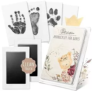 EULENTALER ® Das Baby Abdruckset I 0-6 Monate I Von Pädagogen empfohlen I Für Handabdruck, Fußabdruck & Pfotenabdruck I inkl. 2 Stempelkissen & 4 Abdruckkarten I Geschenk zur Geburt : Amazon.de: Baby
