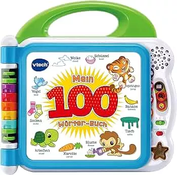 VTech Baby Mein 100-Wörter-Buch – Interaktives Bilderbuch zum Lernen erster Wörter mit 12 bilingualen Seiten in Deutsch-Englisch – Für Kinder von 2-5 Jahren: Amazon.de: Spielzeug