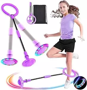 MEISHANG Swing Wheel mit Lichtrad,Kinder Blinkender Springring,Kinder Blinkender Springring Fußkreisel,Springender Ball Blinkender,Faltbarer Flash Jumping Ball,Blinkender Sprungball: Amazon.de: Spielzeug