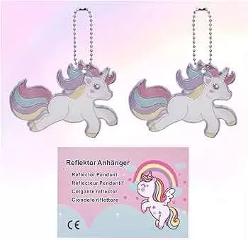 Lynlon 2 Stück Einhorn Reflektor Anhänger, Sicherheitsreflektor mit Ketten, sichtbar aus 125 m Entfernung | Sicherheits Reflektor für Joggen Kinder Erwachsene : Amazon.de: Sport & Freizeit