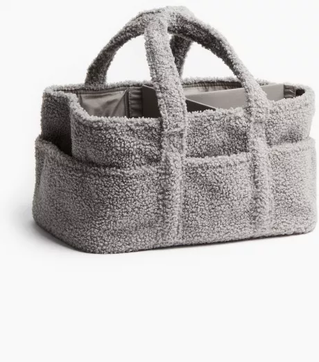 Wickeltasche aus Teddyfleece - Hellgrau - Home All | H&M DE