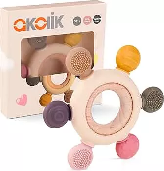 Teether for Babies, Baby Teething Toy Made of Silicone, Rudder Grasping Toy, BPA-Free Teething Nursing Accessories for 3+ Months Babies Toddlers (Rudder B) : Amazon.de: Baby Products