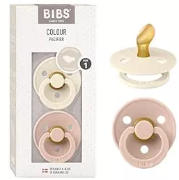 BIBS Colour Dummies, Pack of 2, BPA-Free Dummies, Orthodontic Shape, Natural Rubber/Latex, Made in Denmark. 0-6 Months (Pack of 2), Ivory/Blush : Amazon.de: Baby Products