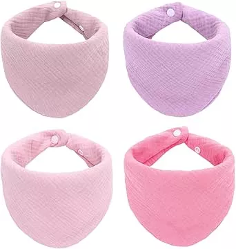 Baby Bandana Dribble Bibs 4 Pack Muslin Drool and Teething Super Soft and Absorbent for Infant Boys Girls Unisex Adjustable Buttons Fits 0-36 Months : Amazon.de: Baby Products