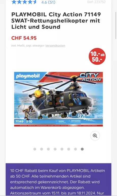 PLAYMOBIL City Action 71149 SWAT-Rettungshelikopter
