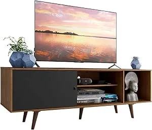 Rack Madesa Dubai para TV até 65 Polegadas com Pés - Rustic/Preto/Rustic | Amazon.com.br
