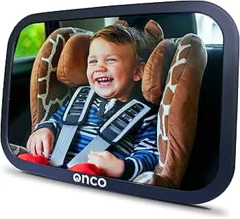 Onco 360° Baby Autospiegel - 2024 & 2023 Preisgekrönter Auto Spiegel für Baby Rücksitz, 100% Bruchsicherer & Schwenkbarer Rücksitzspiegel, Baby Erstausstattung, Universeller Baby Spiegel Auto : Amazon.de: Baby