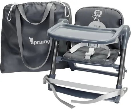 APRAMO FLIPPA Esszimmerstuhl, Baby, Kleinkind, zusammenklappbar, tragbar, Sitzerhöhung, Fütterungssitz für Kinder von 6 Monaten bis 3 Jahren, ca. 15 kg, mit Geschirr und abnehmbarem Tablett, Lunar : Amazon.de: Baby
