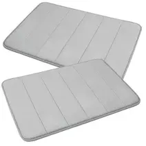 Kit 2 Tapetes De Banheiro Super Soft 60x40 Antiderrapante Cor Cinza Liso | MercadoLivre