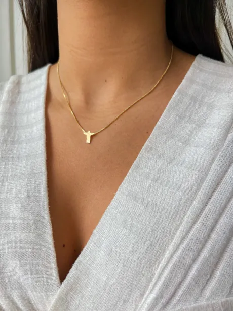 Colar Mini Cristo - Dourado - YSY Acessórios