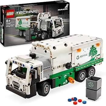 LEGO Technic Mack LR elektrisk skraldespand, skraldespandsmodel til genbrug rollespil, byggebart trucklegetøj til børn, bilgave til drenge og piger fra 8 år, der elsker køretøjer 42167: Amazon.de: Legetøj