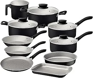Jogo de Panelas Tramontina Linz em Alumínio com Revestimento Interno e Externo em Antiaderente Starflon Max Preto 10 Peças : Amazon.com.br: Cozinha