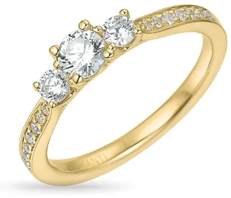 zirkon guldring i 9 karat guld