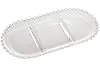 WOLFF - Petisqueira de Cristal com 3 Divisões Oval 30cm x 15cm x 2cm - Linha Pearl | Amazon.com.br