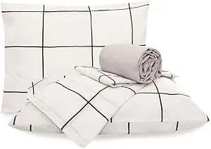 Jogo De Lençol Queen 4 Peças Grid Algodão, Branco, Marina Enxovais, Duplo, Classic | Amazon.com.br