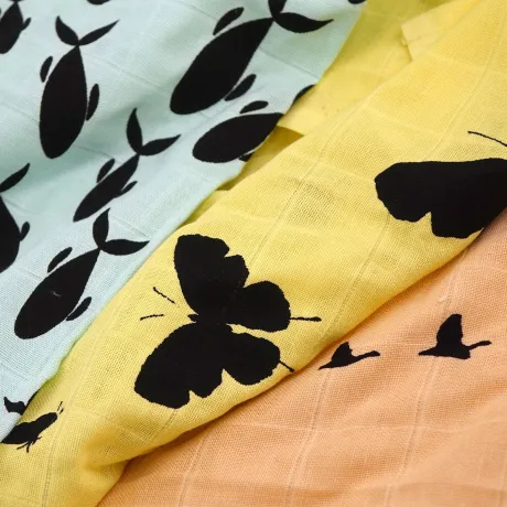 avo+cado gemusterte Mullwindeln 80 x 80 cm - 3 Stk.