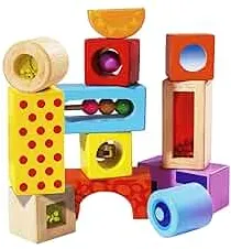 Eichhorn Klangbausteine 12 bunte Holzbausteine die Geräusche machen, für Kinder und Babys ab 12 Monaten, Holzspielzeug 100002240 Meerkleurig: Amazon.de: Spielzeug