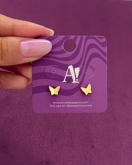 Brinco Borboleta Mini Dourado - Elegância e Delicadeza