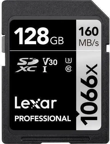 Cartão Memória SD 128GB Lexar Professional 1066x V30 UHS-I Rápido