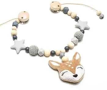 Kinderwagenkette Reh grau natur : Amazon.de: Handmade-Produkte