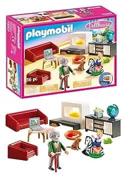 PLAYMOBIL Dollhouse 70207 Gemütliches Wohnzimmer, Mit Lichteffekt, Ab 4 Jahren: Amazon.de: Spielzeug