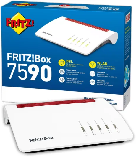 AVM FRITZBox 7590 Router mit VDSL DSL Supervectoring Modem MESH WLAN Gigabit TOP | eBay.de
