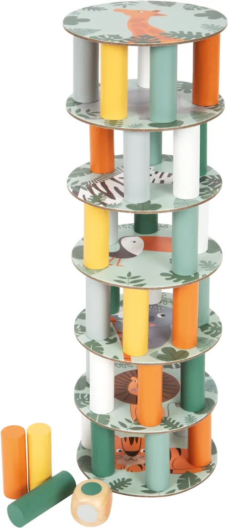 Wackelturm aus Holz im Safari-Stil | small foot