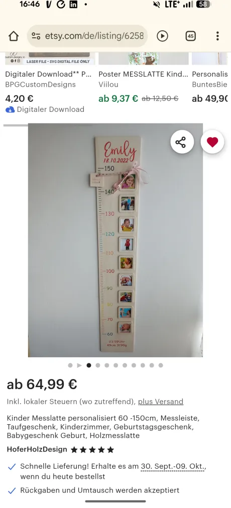 Personalisierte Messlatte