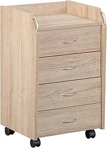 Links 19300100 Novi Sonoma Rolling Cabinet Oak with Metal Drawers : Amazon.de: Home & Kitchen