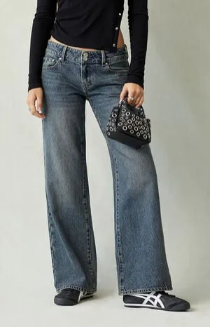 Pacsun Zoe Low Rise Girlfriend Jeans Dark Blue | PacSun