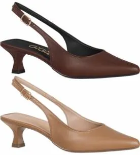 Kit 2 Pares Sapato Scarpin Slingback GiGiL Salto Fino Clássico Terra/Cappuccino - Compre Agora | Dafiti Brasil