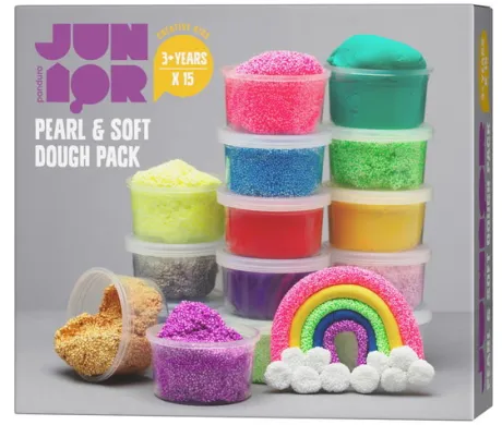 Pearl & Soft Dough Pack – 15 farvestrålende ler à 28 gram | Panduro ®
