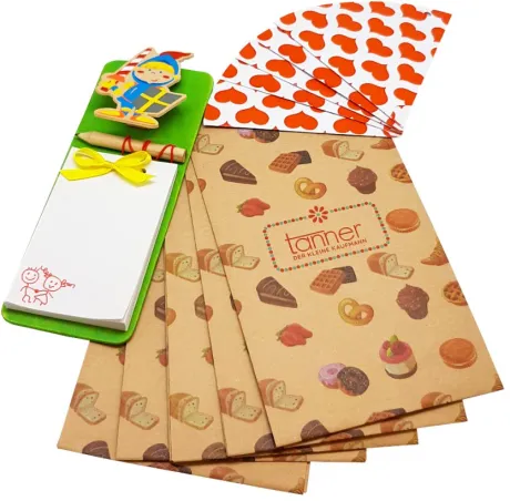 Spitztüten, Einkaufstüten, Block mit Bleistift für den Kaufladen | Spielkiste